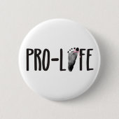 ProLife-Baby voetafdrukken met boog Ronde Button 5,7 Cm (Voorkant)
