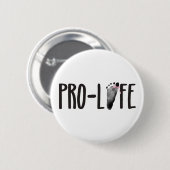 ProLife-Baby voetafdrukken met boog Ronde Button 5,7 Cm (Voorkant /achterkant)