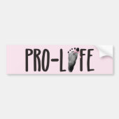 ProLife-Baby voetafdrukken met poot op roze Bumpersticker (Voorkant)