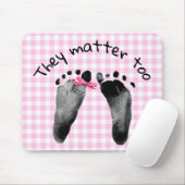 ProLife-Baby voetafdrukken op Gingham Muismat (Met muis)