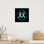 ProLife Christelijk met dwars- en roze/blauwe lint Poster (Keuken)