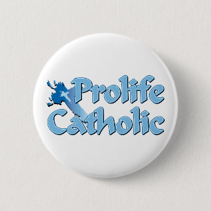 Prolife - katholiek kruis ronde button 5,7 cm