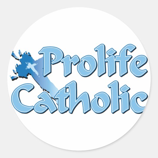 Prolife - katholiek kruis ronde sticker (Voorkant)