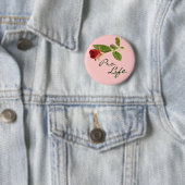ProLife on Pink Floral Ronde Button 5,7 Cm (In situ)