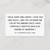 ProLife-Prayer-kaart Informatiekaartje (Achterkant)