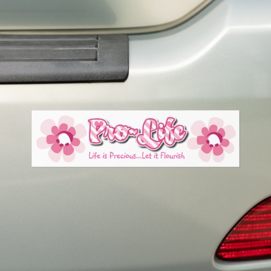 ProLife Roze Bumpersticker (Op auto)