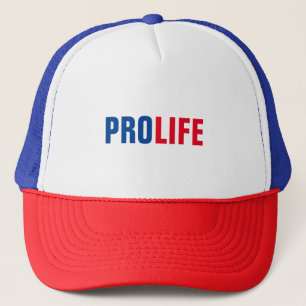 ProLife-tekst afgedrukt op gekleurde vrachtwagenho Trucker Pet