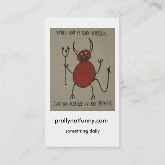 prollynotgrappa.com , iets dagelijks visitekaartje (Voorkant)