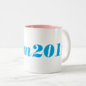 Prom 2011 - Aqua Tweekleurige Koffiemok (Voorkant rechts)