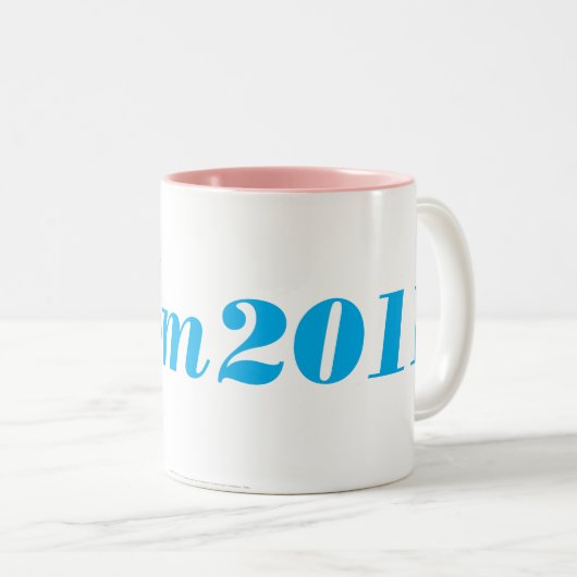 Prom 2011 - Aqua Tweekleurige Koffiemok (Voorkant rechts)