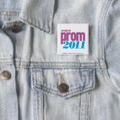 Prom 2011 - Aqua Vierkante Button 5,1 Cm (In situ)