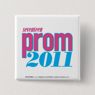 Prom 2011 - Aqua Vierkante Button 5,1 Cm