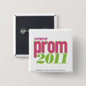 Prom 2011 - groen vierkante button 5,1 cm (Voorkant /achterkant)