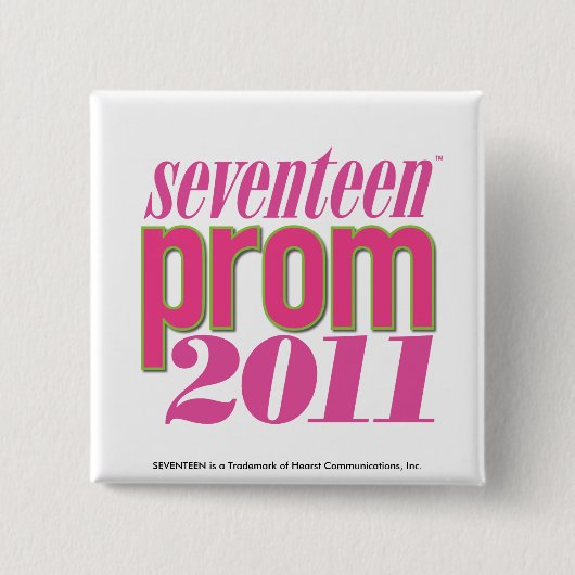 Prom 2011 - Lt. roze Vierkante Button 5,1 Cm (Voorkant)