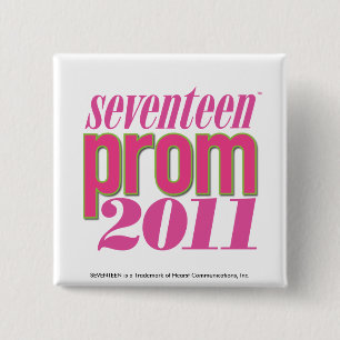 Prom 2011 - Lt. roze Vierkante Button 5,1 Cm