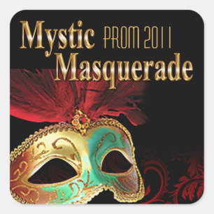 Prom 2011 Mystic Masquerade Party Vierkante Sticker
