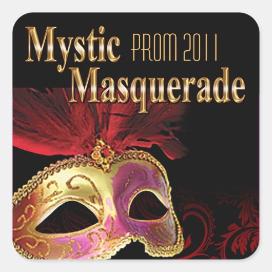 Prom 2011 Mystic Masquerade Party Vierkante Sticker (Voorkant)