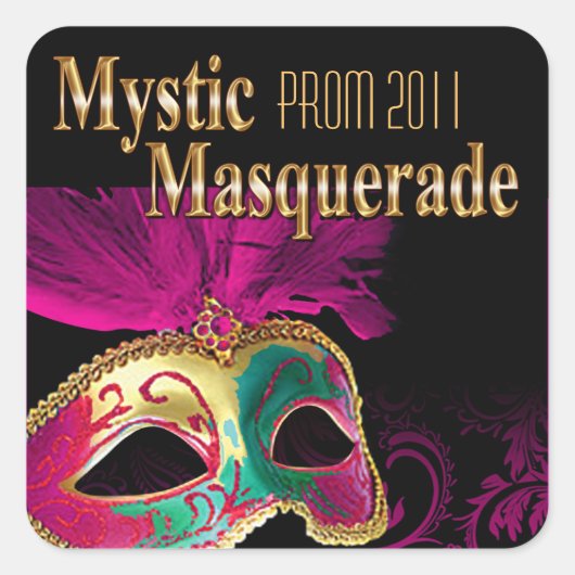 Prom 2011 Mystic Masquerade Party Vierkante Sticker (Voorkant)
