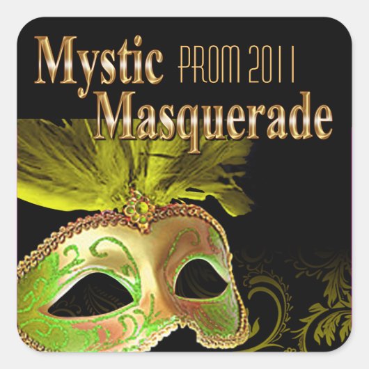 Prom 2011 Mystic Masquerade Party Vierkante Sticker (Voorkant)