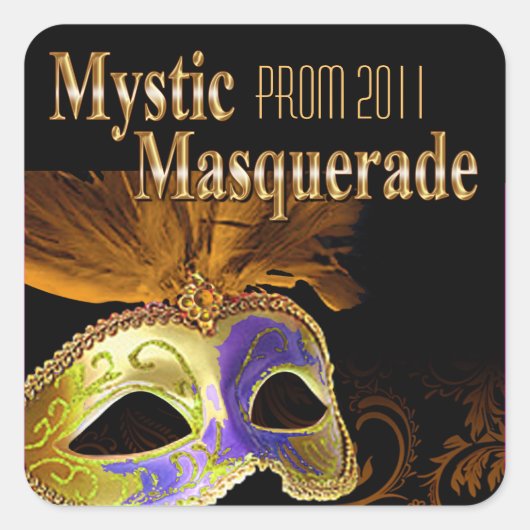 Prom 2011 Mystic Masquerade Party Vierkante Sticker (Voorkant)