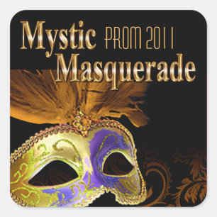 Prom 2011 Mystic Masquerade Party Vierkante Sticker
