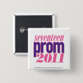 Prom 2011 - Paars Vierkante Button 5,1 Cm (Voorkant /achterkant)