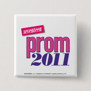 Prom 2011 - roze vierkante button 5,1 cm