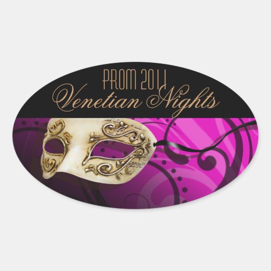 Prom 2011 Venetiaanse Nights Masquerade Party Ovale Sticker (Voorkant)