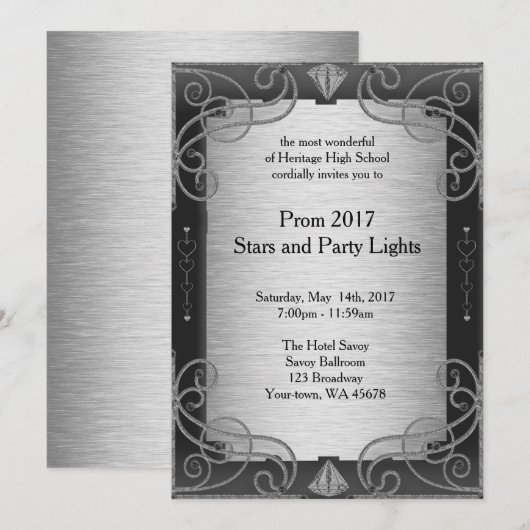 Prom 2017 Stars and Party Lights, geweldig-Gatsby Kaart (Voorkant / Achterkant)