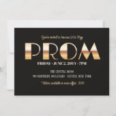 Prom Bold Letters Invitation Kaart (Voorkant)