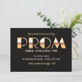 Prom Bold Letters Invitation Kaart (Staand voorkant)
