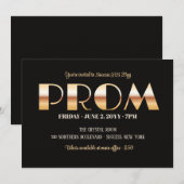 Prom Bold Letters Invitation Kaart (Voorkant / Achterkant)
