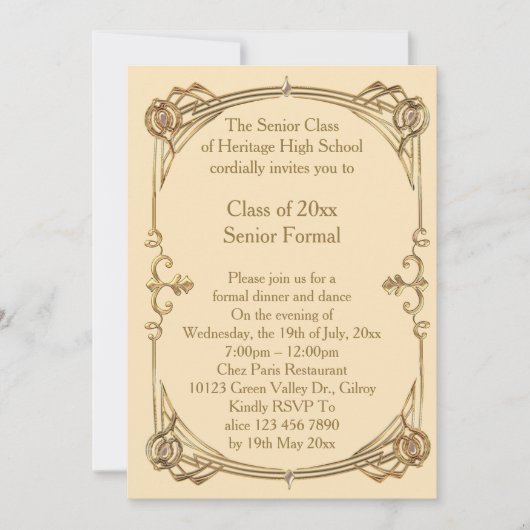 Prom Class Senior Formeel Kaart (Voorkant)