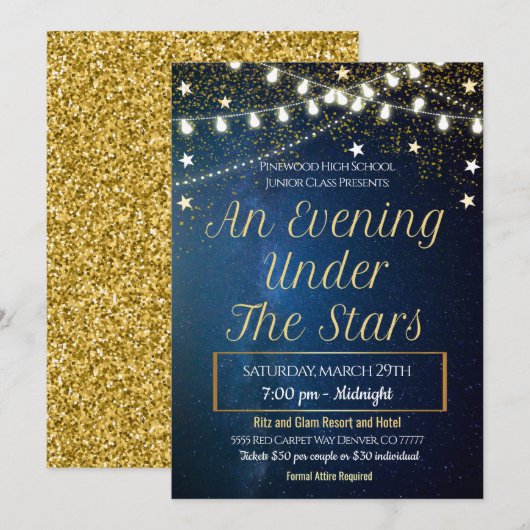 Prom Dance Uitnodiging (Voorkant / Achterkant)