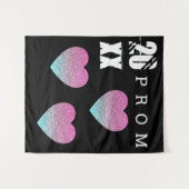 Prom Hearts Afstudeerachtergrond Wandkleed (Voorkant (horizontaal))