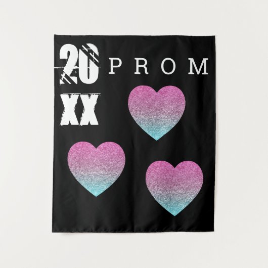 Prom Hearts Afstudeerachtergrond Wandkleed (Voorkant)