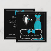 Prom High School Dance Formal Red Black Stropdas Kaart (Voorkant / Achterkant)