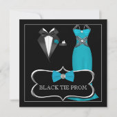 Prom High School Dance Formal Red Black Stropdas Kaart (Voorkant)