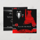Prom High School Dance Formal Red Black Stropdas Kaart (Voorkant / Achterkant)