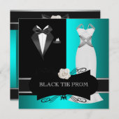 Prom High School Dance Formele Blauwgroen zwarte S Kaart (Voorkant / Achterkant)