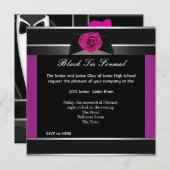 Prom High School Dance Formele Roze Black Stropdas Kaart (Voorkant / Achterkant)