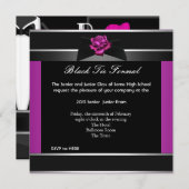Prom High School Dance Formele Roze Black Stropdas Kaart (Voorkant / Achterkant)