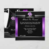 Prom High School Dans Formeel Paarse Zwarte Stropd Kaart (Voorkant / Achterkant)
