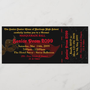Prom Invitation Ticket Masquerade Style,chic,trend Kaart