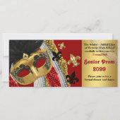 Prom Invitation Ticket style,Masquerade,chic,trend Kaart (Voorkant)