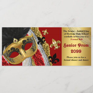 Prom Invitation Ticket style,Masquerade,chic,trend Kaart