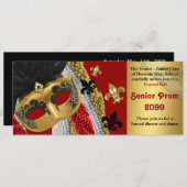 Prom Invitation Ticket style,Masquerade,chic,trend Kaart (Voorkant / Achterkant)