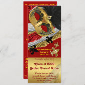 Prom Invitation Ticket style,Prom, masquerade Kaart (Voorkant / Achterkant)