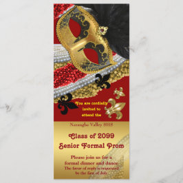 Prom Invitation Ticket style,Prom, masquerade Kaart