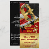 Prom Invitation Ticket style,Prom, masquerade Kaart (Voorkant / Achterkant)
